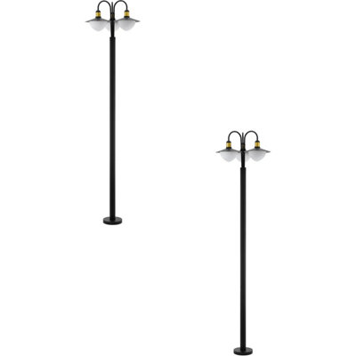 Stylish 2 Pack Black And Gold Ip44 Outdoor Bollard Light For Pathways from B&Q