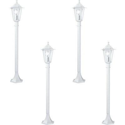 4 Pack Ip44 Outdoor White Aluminium Bollard Lights With 60W E27 Lamp Post from B&Q
