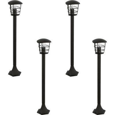 Set Of 4 Ip44 Outdoor Black Bollard Lights With E27 Bulbs For Pathway Illumination from B&Q