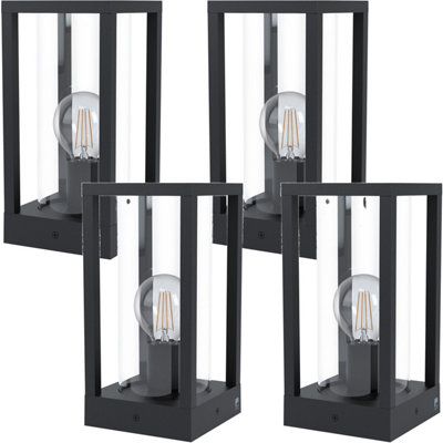 4 Pack Ip44 Outdoor Bollard LightBlack Cast Aluminium Lamp Posts For Pathways from B&Q