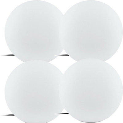 Set Of 4 Ip65 Outdoor Garden Ball Lights390mm White Plastic Globe With 40W E27 Bulbs from B&Q