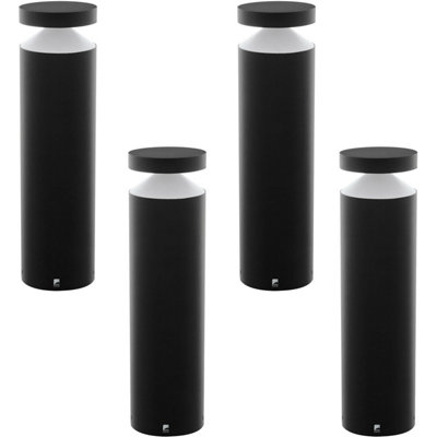 4 Pack Ip44 Outdoor Black Led Pedestal LightsModern Cast Aluminium Design from B&Q