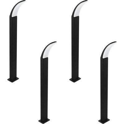 4 Pack Ip44 Outdoor Black Aluminium Led Bollard LightsModern Lamp Posts from B&Q