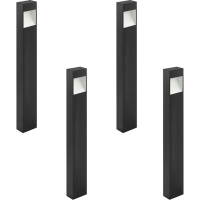 Loops 4 Pack Ip44 Outdoor Pedestal Light Anthracite Tall Square Post 10W Led - Image 3