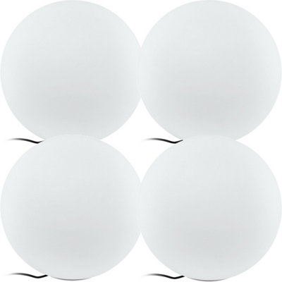 Set Of 4 Ip65 Waterproof Outdoor Garden Globe LightsModern White Plastic Design from B&Q