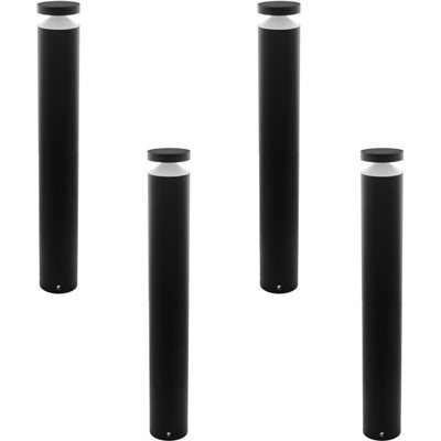  - Set Of 4 Ip44 Black Outdoor Bollard Lights11W Led Cast Aluminium Lamp Posts