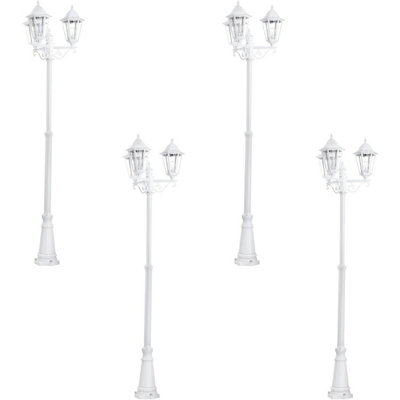 Set Of 4 Ip44 Outdoor Bollard LightsModern White Aluminium 3-Arm Lanterns With 60W E27 Bulbs from B&Q
