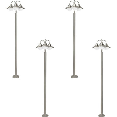 Set Of 4 Ip44 Stainless Steel Outdoor Bollard Lights For Driveways from B&Q