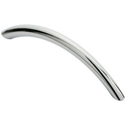 Loops Curved Bow Cabinet Pull Handle 119 X 10Mm 96Mm Fixing Centres Chrome