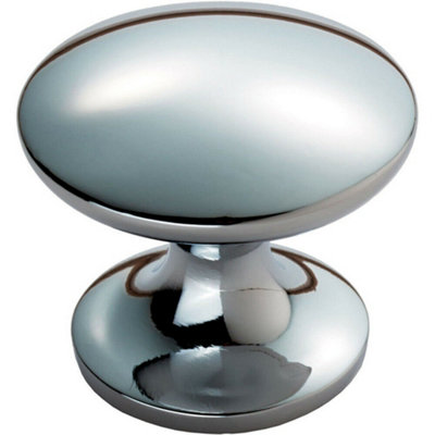 B&Q -  Fingertip Cabinet Door Knob 30mm Diameter Polished Chrome Cupboard Handle