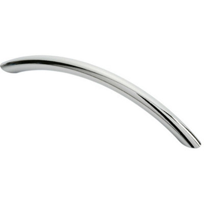Loops Curved Bow Cabinet Pull Handle 153 X 10Mm 128Mm Fixing Centres Chrome