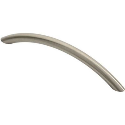 Loops Curved Bow Cabinet Pull Handle 153 X 10mm 128mm Fixing Centres Satin Nickel from B&Q