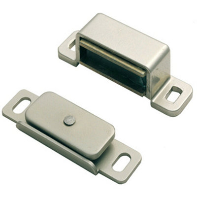 Loops Unisex Metallics Magnetic Cupboard Door Catch 36.5Mm Fixing Centres 3.5Kg Pull Nickel Plated In - Image 3