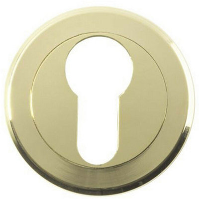 B&Q 50Mm Euro Profile Round Escutcheon Beveled Edge Concealed Fix Stainless Brass