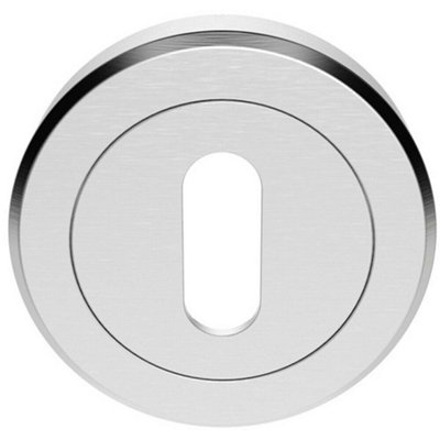 51mm Lock Profile Escutcheon Chamfered Edge Concealed Fix Satin Chrome from B&Q