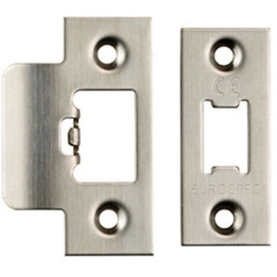Forend Strike & Fixing Pack Suitable For Tubular Latch Satin Steel from B&Q