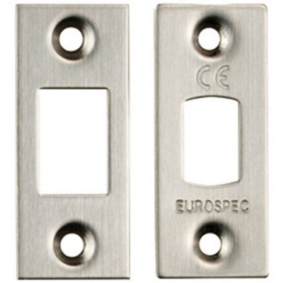 Forend Strike & Fixing Pack Suitable For Tubular Deadbolt Satin Steel from B&Q
