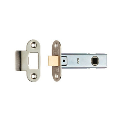 76mm Contract Standard Tubular Latch Rounded Strike/forend Nickel Plated from B&Q