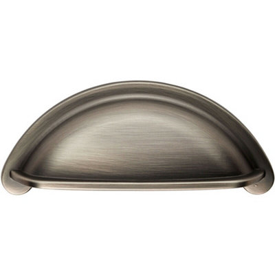Loops Cabinet Cup Pull Handle 94 X 41.5mm 76mm Fixing Centres Gun Metal