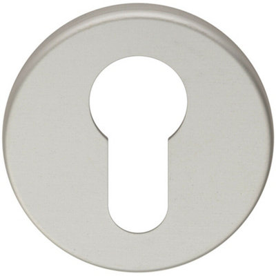 52mm Euro Profile Round Escutcheon Concealed Fix Satin Adonised Aluminium from B&Q
