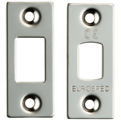  - Forend Strike & Fixing Pack Suitable For Tubular Deadbolt Bright Steel