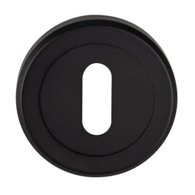 51mm Lock Profile Escutcheon Chamfered Edge Concealed Fix Matt Black from B&Q