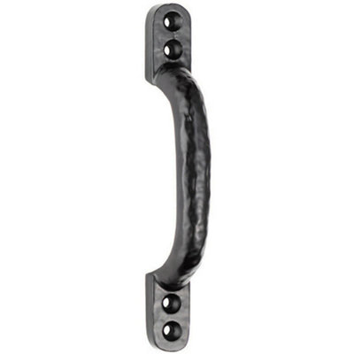 B&Q -  Forged Iron Hotbed Pull Handle 132 X 16mm Black Antique Door Handle