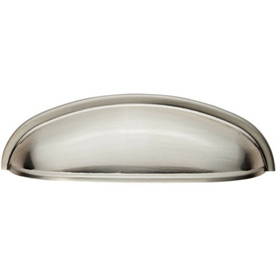 Loops Shaker Cup Pull Handle 124 X 35mm 96mm Fixing Centres Satin Nickel from B&Q