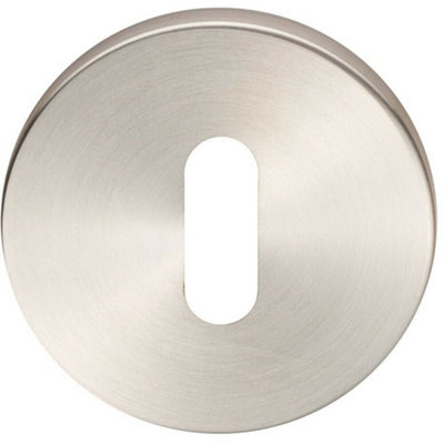 52mm Standard Lock Profile Open Slim Escutcheon Concealed Fix Satin Steel from B&Q