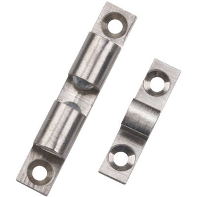 Double Ball Roller Cupboard Catch 50 X 9Mm 40Mm Fixing Centers Satin Chrome 5056492561418 - Image 3