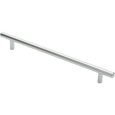 B&Q -  Round T Bar Cabinet Pull Handle 284 X 12mm 224mm Fixing Centres Chrome