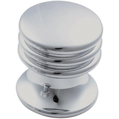 B&Q -  One Piece Textured Cupboard Door Knob 15.5mm Diameter Polished Chrome