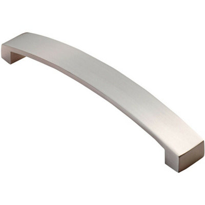 Loops Flat Curved Bow Pull Handle 172 X 25mm 160mm Fixing Centres Satin Nickel from B&Q