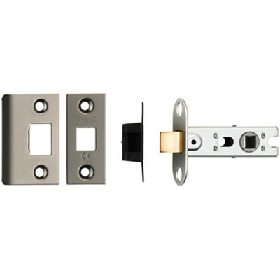  - 64mm Tubular Mortice Door Latch Bolt Through Square Forends Matt Bronze