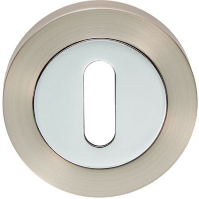 50mm Lock Profile Escutcheon 10mm Depth Concealed Fix Satin Nickel/chrome from B&Q
