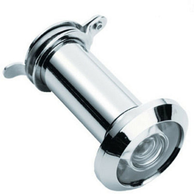 External Door Peephole Plastic Lens 180 Degree Viewing Angle Polished Chrome from B&Q
