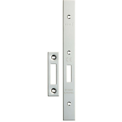  - Forend Strike & Fixing Pack Suitable For Din Euro Deadlock Bright Steel
