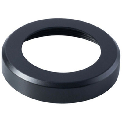  - Pair Screw On Round Rose Cover Plates 50mm Diameter 10mm Depth Matt Black