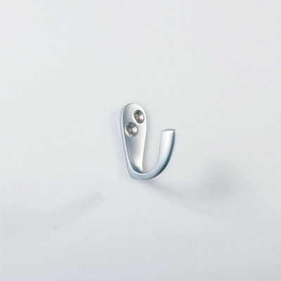  - Victorian One Piece Single Bathroom Robe Hook 40mm Projection Satin Chrome
