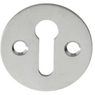 31mm Keyhole Profile Round Escutcheon 18mm Fixing Centres Satin Chrome from B&Q