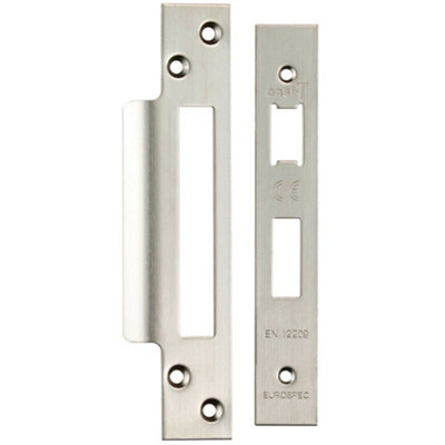 Forend Strike And Fixing Pack Suitable For Sashlocks Satin Stainless Steel