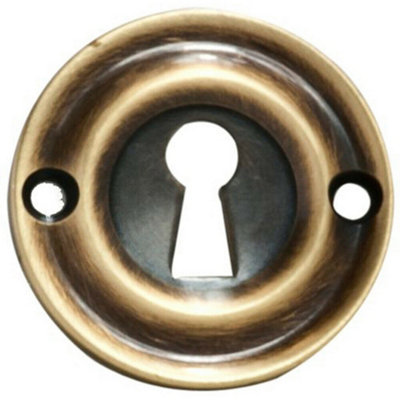 42mm Standard Keyhole Profile Escutcheon Rounded Ridge Polished Brass from B&Q
