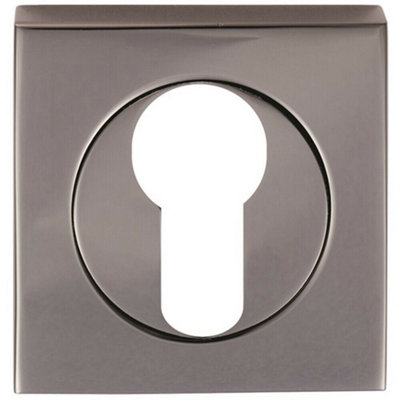  - Square Euro Profile Escutcheon 52 X 52mm Concealed Fix Black Nickel