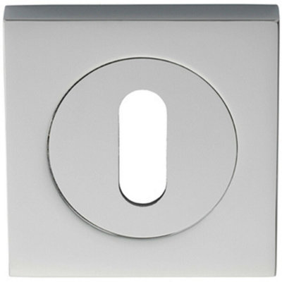  - Square Lock Profile Escutcheon 51 X 51mm Concealed Fix Polished Chrome