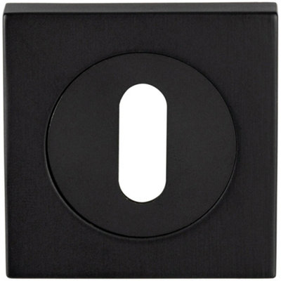 B&Q Square Lock Profile Escutcheon 51 X 51Mm Concealed Fix Matt Black