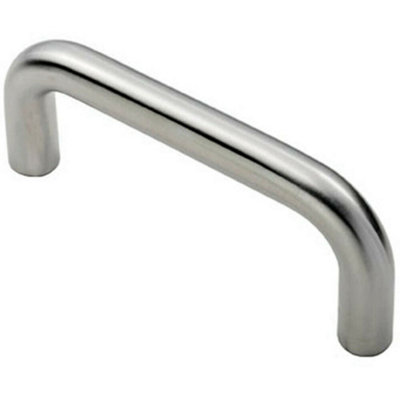 Loops Round D Bar Pull Handle 169 X 19mm 150mm Fixing Centres Satin Steel from B&Q