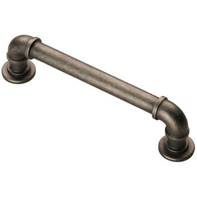 Loops Pipe Design Cabinet Pull Handle 128mm Fixing Centres 12mm Dia Pewter