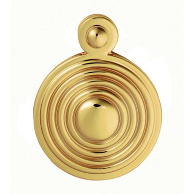 32mm Lock Profile Escutcheon Reeded Design Polished Brass Keyhole Cover from B&Q
