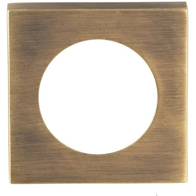 Pair Screw On Square Rose Cover Plates 52 X 52Mm 10Mm Depth Antique Brass 5056492564105 - Image 3