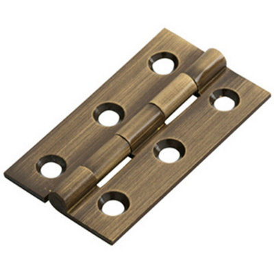 B&Q Pair 50 X 28 X 1.5Mm Cabinet Hinge Antique Brass Small Cupboard Door